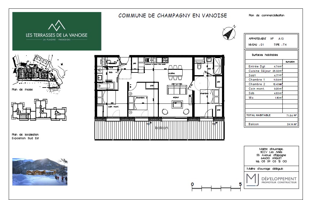 4 pièces - NEUF ! APPT 6/8 PERS. LES TERRASSES DE LA VANOISE A13 - ref CHA TER A13 - 21