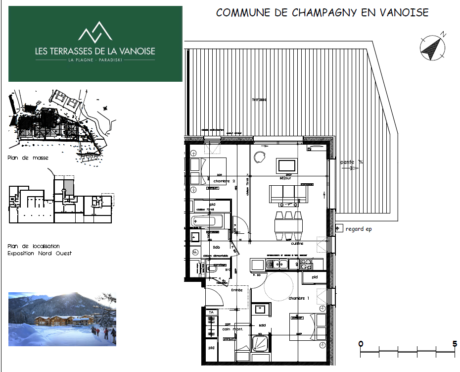 3 pièces + coin montagne - SUPERBE APPT AVEC TERRASSE ! LES TERRASSES DE LA VANOISE B04 - ref CHA TER B04 - 20